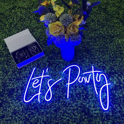 China Eco-Friendly Drop Shipping NO MOQ Wall Mounted Custom LET US PARTY Pink LED Neon Sign Letters For Home Event Party for sale