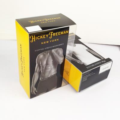 China Factory Price Recyclable Gift Book Box Ad Boxes Custom Underwear Plastic Clear PVC Packaging Box for sale