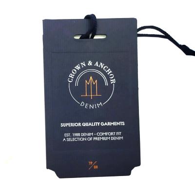 China Eco-friendly Recyled Luxury Paper Hangtag , Custom Garment Accessories Apparel Label Hanger Tag With Printing Logo for sale