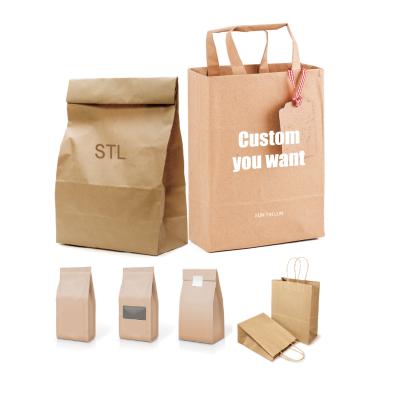 China Recyclable Kraft Paper Making Machine With Your Own Logo Manufacturers Customized Packaging Brown Custom Gift Shopping Paper Bags for sale