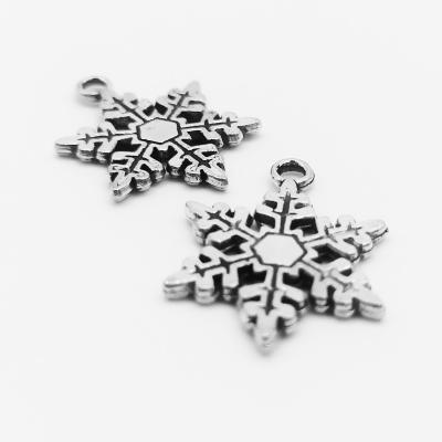 China FASHIONABLE High Quality Zinc Alloy Metal Making Accessories Metal Alphabet Snowflake Charm Pendant Jewelry for sale