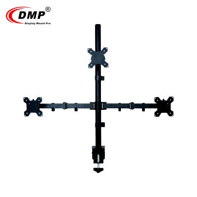 China Aluminum & Computer Monitor Arm Desktop LCD Steel Articulating Triple Mount VESA 100x100 for 13~27