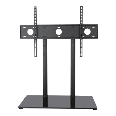 China New Arrival Professional TV Stand DS302 110 lbs Load Capacity VESA 600x400 Tempered Glass TV Top Stand Table For 32