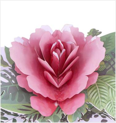 China Wholesale New Design Europe Rose Peony Flowers Pop Card Handmade Flower Greeting Cards Lovely Paper Crafts for sale