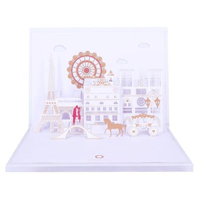 China Custom Printing Europe 90 Degree 3d Pop Up Musical Sound Module Greeting Cards for sale