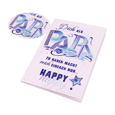 China Europe Custom Design Printing Blue Musical Sound Greeting Cards For Father's Day for sale