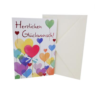 China Europe Foil Custom Design Handmade Paper Valentine's Day Invitation Greeting Card for sale