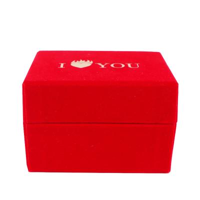 China Customized Handmade Red Velvet Cardboard Luxury Paper Happy Wedding Gift Boxes for sale