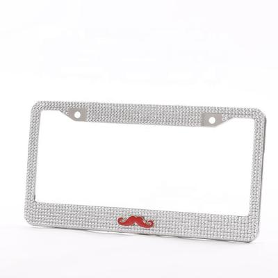 China Car Decoration Shiny license plate box in USA Car type cute shiny crystal diamond cutting rhinestone license plate frames custom for sale