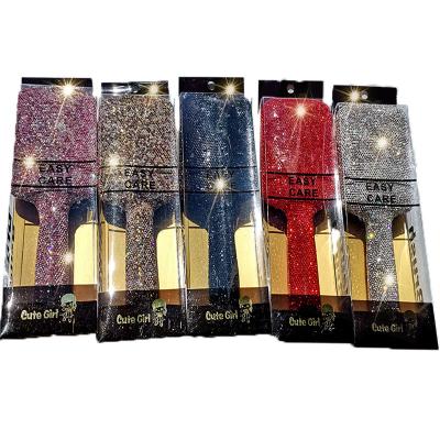 China For Home Use Diamond-encrusted makeup comb Girl Hair Comb encrusted diamond pure hand point drill comb encrusted diamond BlingBling comb for sale