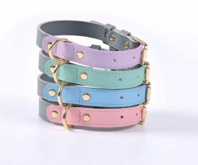 China Sustainable Leather Supplies Pet and Dog Products Handmade Pet Collar Leash Cat Collars for sale