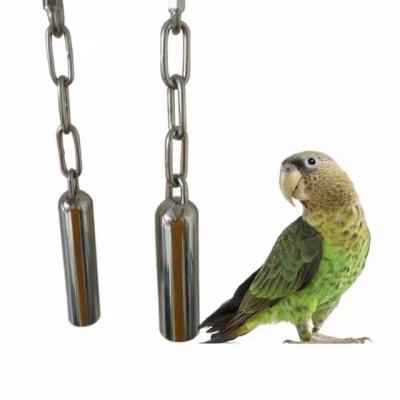 China 2021 Viable Stainless Steel Bell Amazon Goose Bird Cage Hanging Hung Heavy Bird Cage Stand Chew Toy for sale