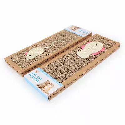 China Easy Liveable Cardboard Flat Natural Cat Hemp Sisal Sisal Scratch Board Interactive Game Products Toys for sale