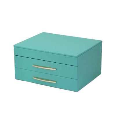 China New Product PU Large Jewelry Storage Box Multifunctional Jewelry Box Handmade Leather Running Jewelry Case for sale