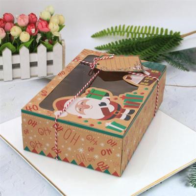 China Recyclable PVC Window Box Christmas Cookie Boxes Kraft Paper Candy Gift Boxes for sale