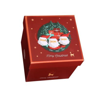 China Christmas Eve Gift Box Christmas Boxes Recyclable Apple Socks Paper Packaging Box for sale