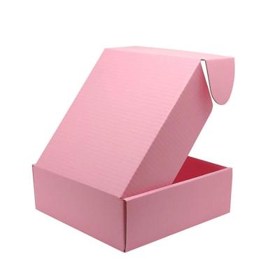 China Custom Logo Pink Corrugated Mailer Box Packaging Box Recyclable Free Shipping Boxes Design Customized Corrugated for sale