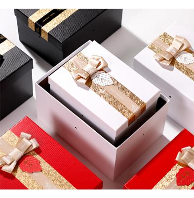 China Cho Exquisite Chocolate Gift Box clothes shoes present paper box ribbon hard cover luxury hard box for sale