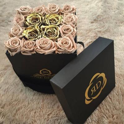 China Recyclable Wholesale Customized Cardboard Boxes For Eternal Exquisite Color Flower Flower Pure Round Gift Box for sale