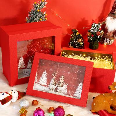 China Recyclable In Stock Custom Wholesale Paper Santa Christmas Eve Gift Packing Boxes Packaging Christmas Box for sale