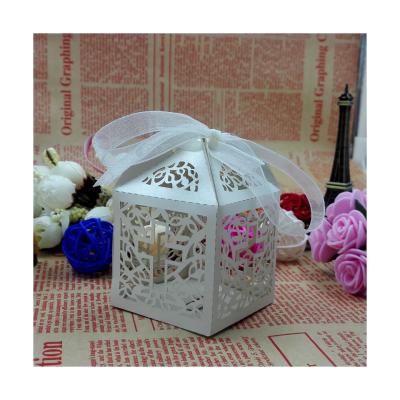 China Factory direct recyclable European style laser wedding candy box butterfly cored wedding candy box laser cored box for sale