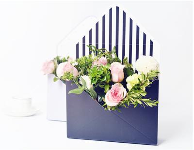 China Brand New Recycled Materials Florist Low Price Mounted Box Envelope Shape Box Rigid Cardboard Flower Boxes for sale