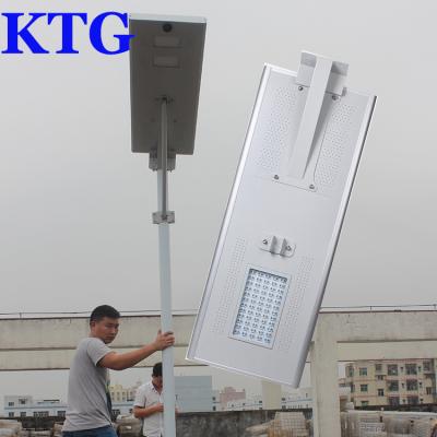 China 24w 55w 100w 130w 150w Street Lithium Ion Battery 18650 Screen Printing Logo Integrated Solar Street Light With 5years Warranty for sale