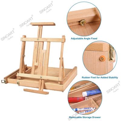 China LOW NOQ Art Easel Easel SINOART Painting Box In Stock Table Top Easels For Display Beech Wood for sale