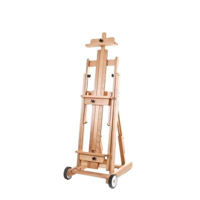 China The Exquisite Painter Painting Movable Wooden Adult Kid Studio Multi Angle Easel Easel With Wheels for sale