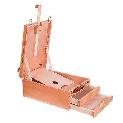 China New Design Easel Adjustable Artist Paint Wooden Box Easel 3 Drawers for Painting Sketching for sale