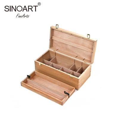 China Easel Art Supplies Painters Artists Adjustable Desktop Box Painting Easel with Drawer, Natural Box Easel for sale