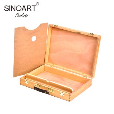 China Easy Carry Foldable Professional Artist Wooden Easel Box Painting Easel With Painting A Wooden Palette for sale