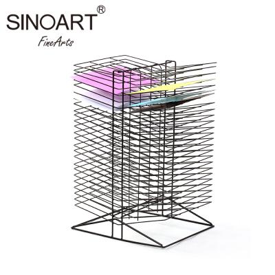 China Movable Metal Art Drying Rack Eco-Friendly Art Drying Rack Paint Drying Rack 50 Shelves For A4 Size Metal Art Drying Rack for sale