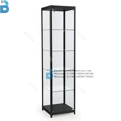 China PLY/MDF/SOLID WOOD/GLASS aluminum shoe cabinet display showcase store shelves and glass display cabinet for sale