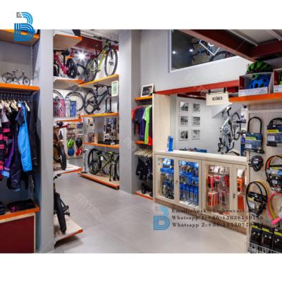 China Bicycle Showcase Customized Free Standing Pegboard Shelves Display for sale