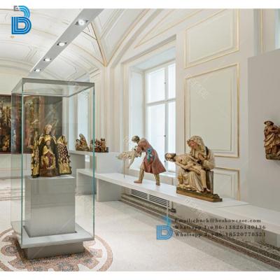 China Design Museum Display Cabinet Tempered Glass Customized Museum Tempering Glass Display Showcase With Lock for sale