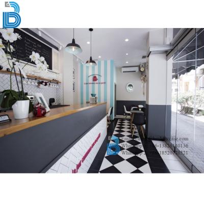 China Coffee Counter Fancy Coffee Shop Interior Design Milk Tea Shop Design Coffee Shop Display Cabinet for sale