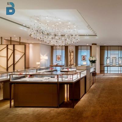 China Luxury Jewelry Shop Counter Design Jewelry Mall Kiosk Furniture Design For Jewelry Display Cabinet Showcase for sale