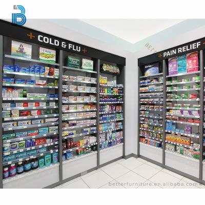 China Pharmacy store / medical store interior decoration one stop solution pharmacy display rack for medical store interior decoration for sale