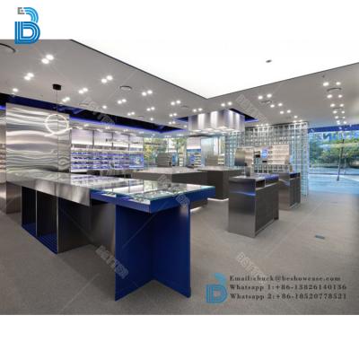 China PLY/MDF/SOLID WOOD/GLASS design popular eyewear glass showcase optical store fitting for optical display for sale