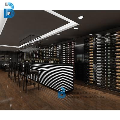 China Sustainable Luxury Modern Wall Mounted Wine Rack For Store Decoration for sale