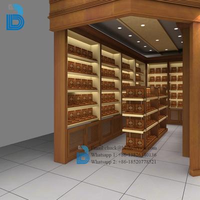 China PLY/MDF/SOLID WOOD/GLASS retail smoke shop glass wooden display counters display showcase for sale