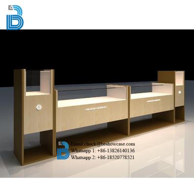 China PLY/MDF/SOLID WOOD/GLASS Custom Design Local Service Jewelry Store Fancy Metal Showcase for sale