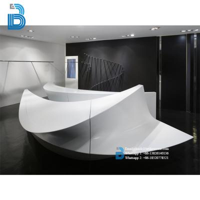 China PLY/MDF/SOLID WOOD/GLASS Custom Design Modern Shop Counter Design For Garment Shop Clothes Shop Display Counter for sale