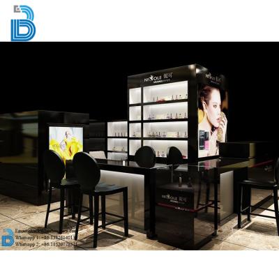 China Free PLY/MDF/SOLID WOOD/GLASS Design Factory Direct Acrylic Cosmetic Display Counter/Makeup Rack for sale