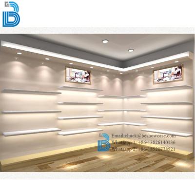 China PLY/MDF/SOLID WOOD/GLASS shoes retail display wall notice board shoes for sale