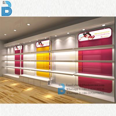 China Custom PLY/MDF/SOLID WOOD/GLASS shoes shop counter design shoes shop fitting for sale