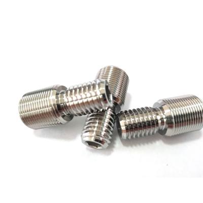 China Customized 2021 Strong Size Corrosion Resistance Bright Titanium Alloy Hex Screws Strong Good For Oil for sale