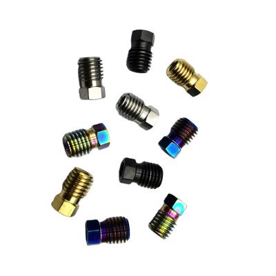 China ISO/CE Wholesale Customized Size Bright Forge Titanium Alloy Brake Hose Screw Connector for sale