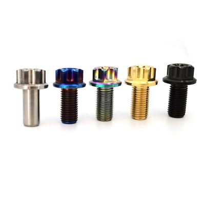 China Strong Hardness Wholesale Customized Bright Color Forge Titanium Alloy Titanium Bolts Screw For Motorcycle for sale